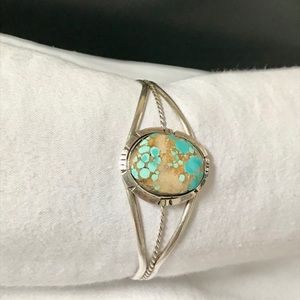 Sterling silver Navajo turquoise cuff bracelet
